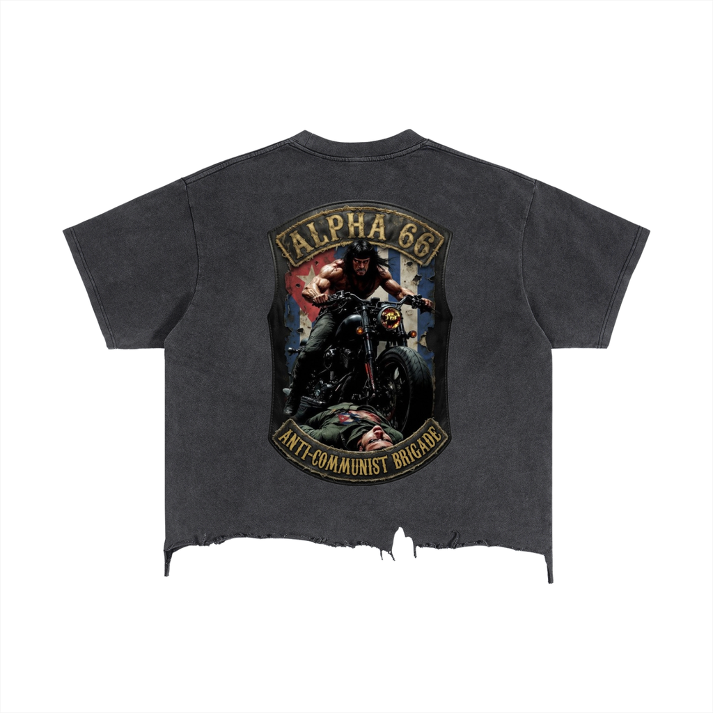 Vintage Wash Boxy Distressed Hem T-Shirt