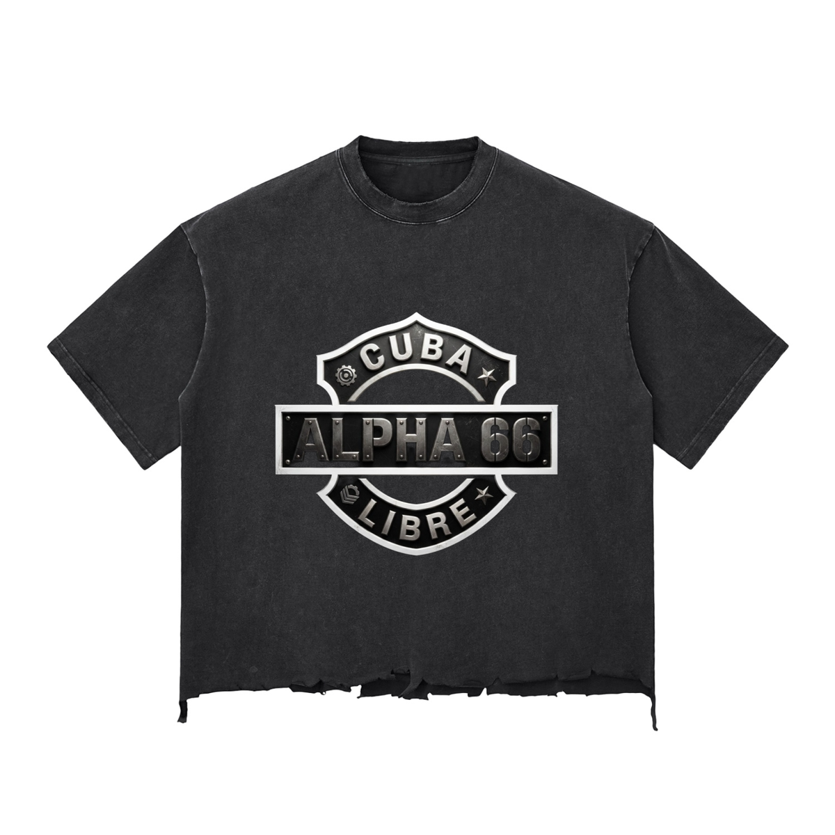 Snow Wash Raw-Hem Boxy T-shirt