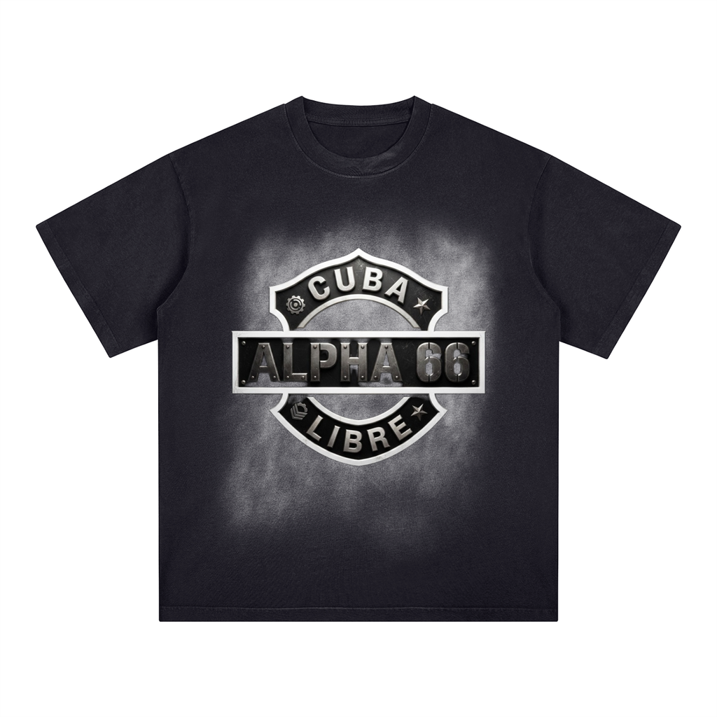 Square Patch Monkey Washed T-Shirt