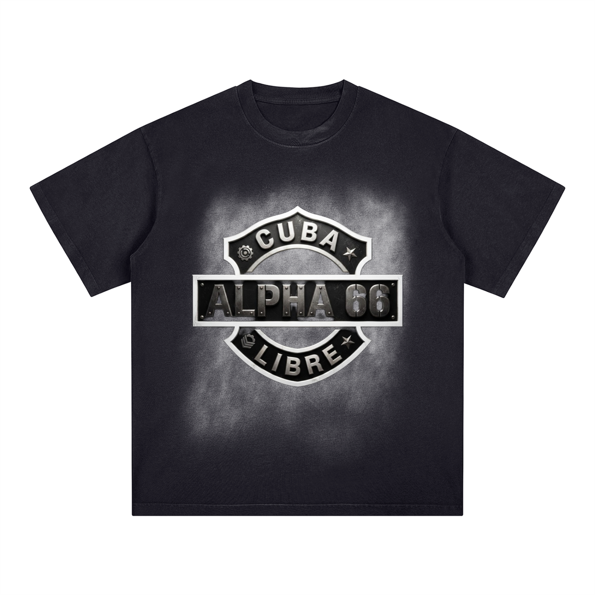 Square Patch Monkey Washed T-Shirt