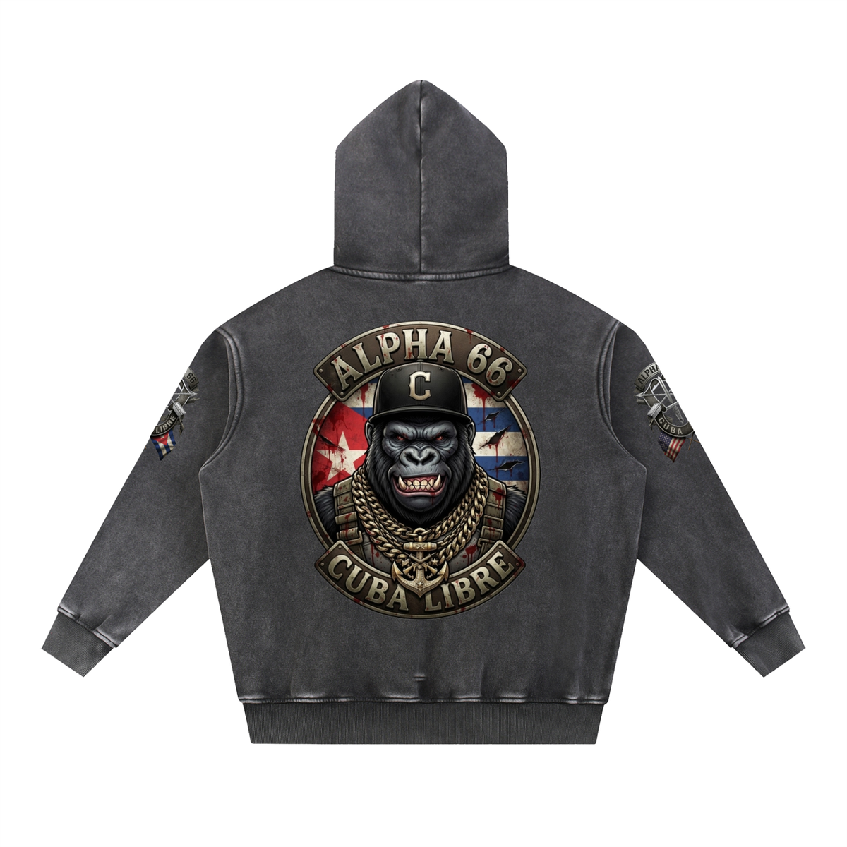 Snow Wash Fleece Oversize Hoodie