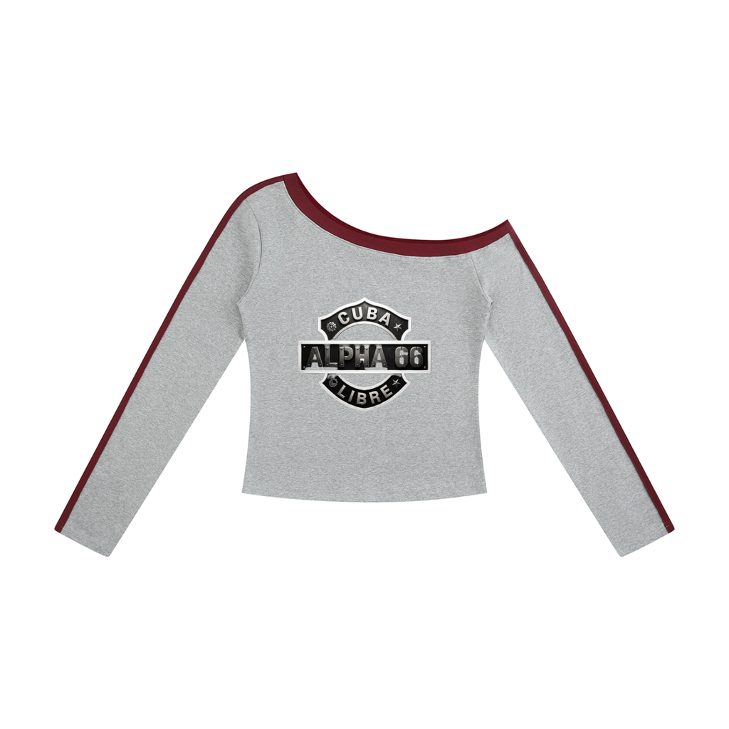 Women’s Color Block Off-the-Shoulder T-Shirt