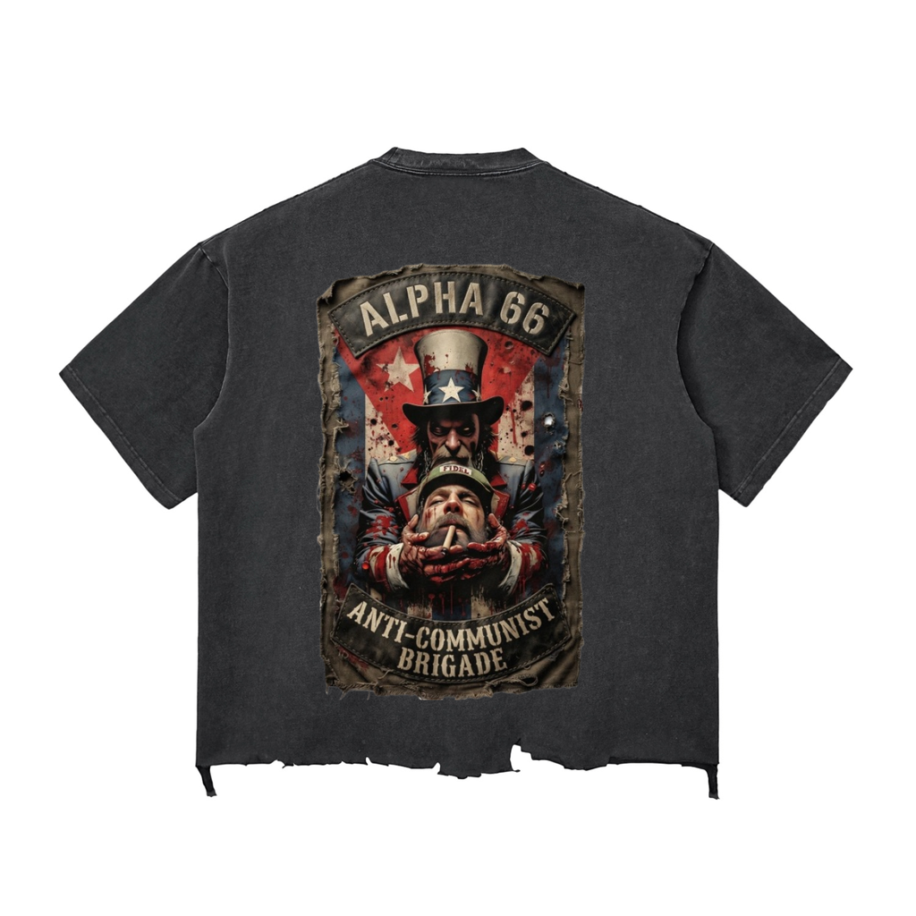 Snow Wash Raw-Hem Boxy T-shirt
