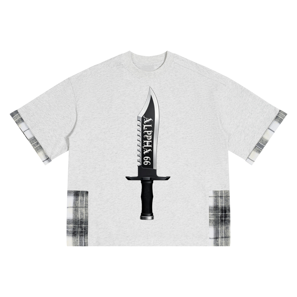 Unisex Plaid Paneled T-Shirt
