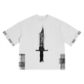 Unisex Plaid Paneled T-Shirt